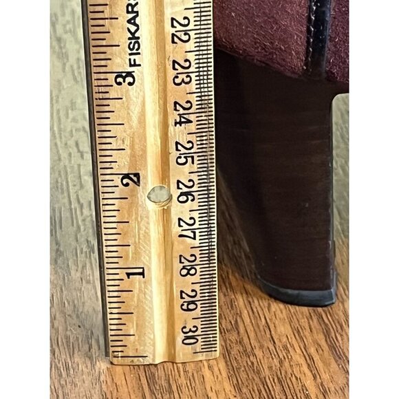 Sofft Suede Shoe Women 8.5 Maroon Heel Slip On Witchy Retro Festival Boho Fairy - Picture 12 of 13